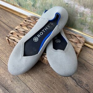 Rothy's Light Gray Knit Ballet Flats